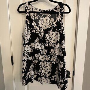 White House Black Market V-Neck Ruffle Tank Blouse